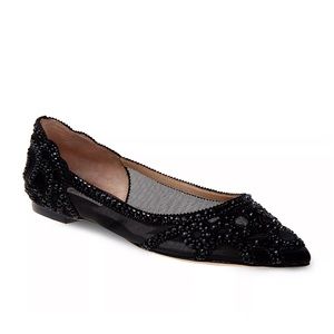 Badgley Mischka Gigi Crystal Black Flats - 7